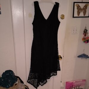 NWT Donna Karan New York | Black Asymmetrical Lace Dress